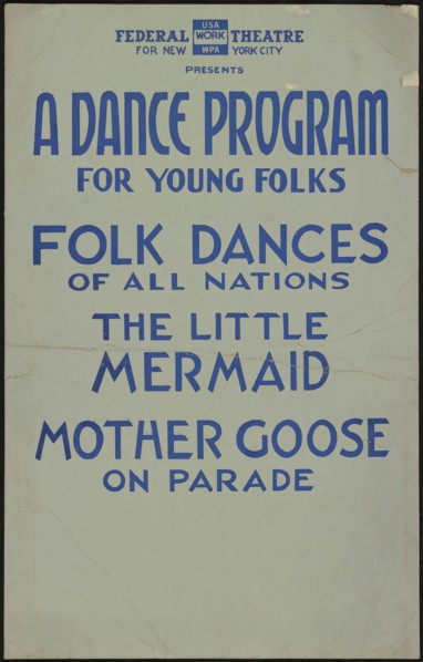 A Dance Program for Young Folks, New York, 1937. Creator: Unknown.