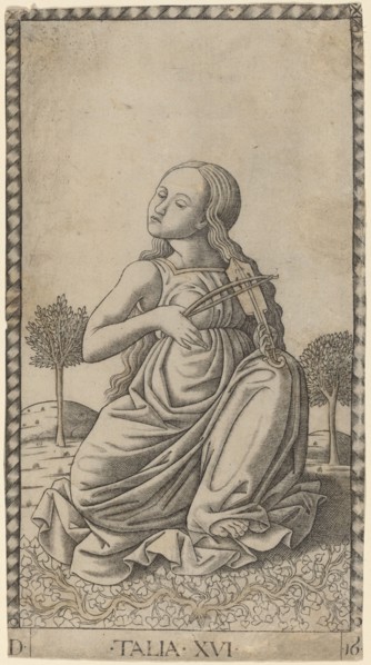Talia (Thalia), c. 1465. Creator: Master of the E-Series Tarocchi.