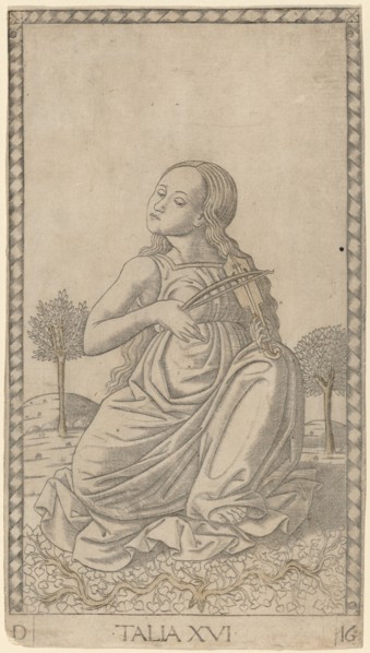 Talia (Thalia), c. 1465. Creator: Master of the E-Series Tarocchi.