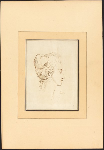 Head of a Woman, published 1782. Creator: Johann Gottlieb Prestel.