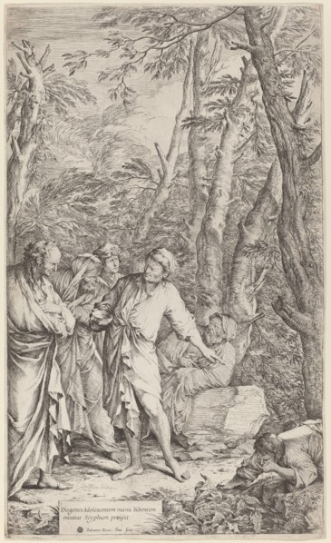 Diogenes Casting Away His Bowl, 1615-1673. Creator: Salvator Rosa.