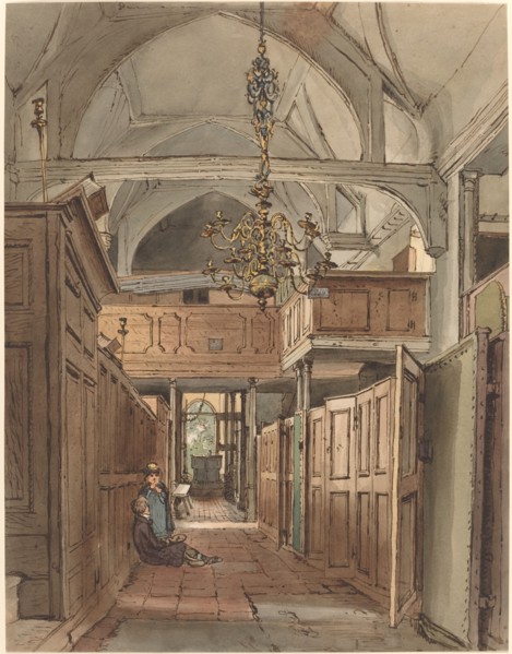 Interior of Bushey Church, 1815/1820. Creator: William Henry Hunt.