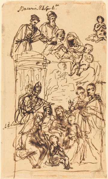 The Madonna and Child with Saints, 17th century. Creator: Unknown.