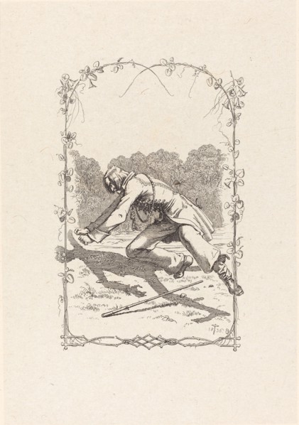 Peter Schlemihl Chasing His Shadow, 1836. Creator: Adolf Schrödter.