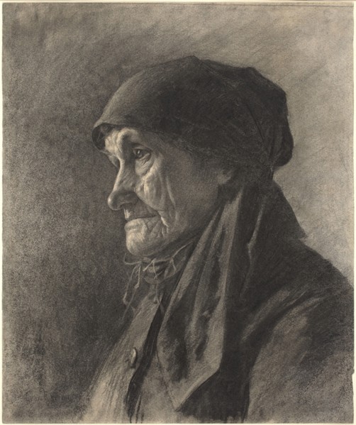 An Elderly Peasant Woman, c. 1878. Creator: Leon-Augustin Lhermitte.