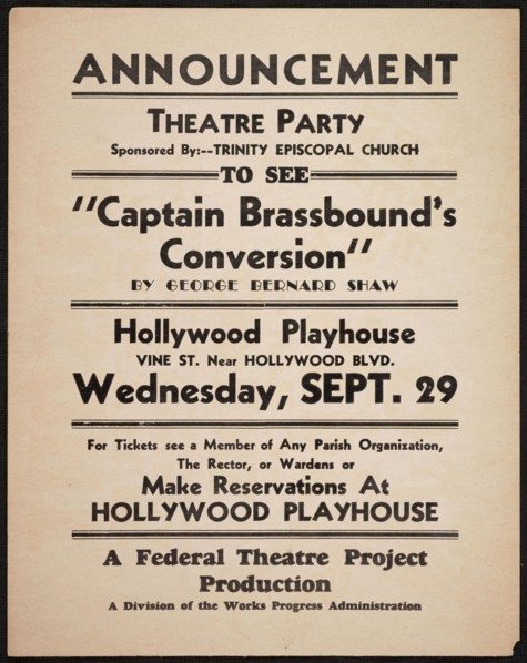 Captain Brassbound's Conversion, Los Angeles, 1937. Creator: Unknown.