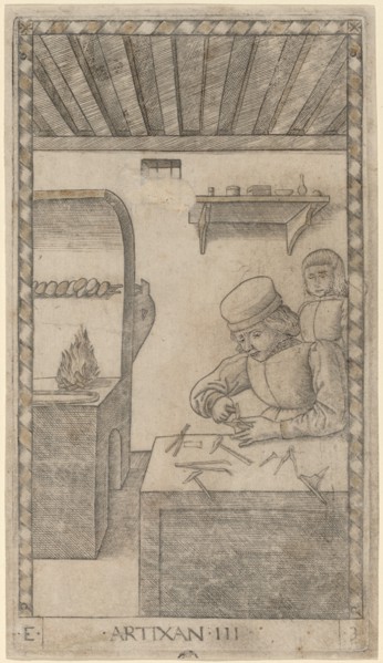 Artixan (Artisan), c. 1465. Creator: Master of the E-Series Tarocchi.