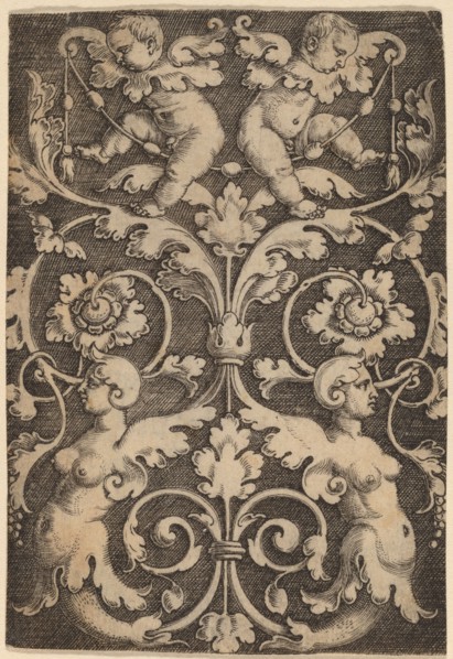 Upright Ornament with Two Sirens. Creator: Master of the Horse Heads.