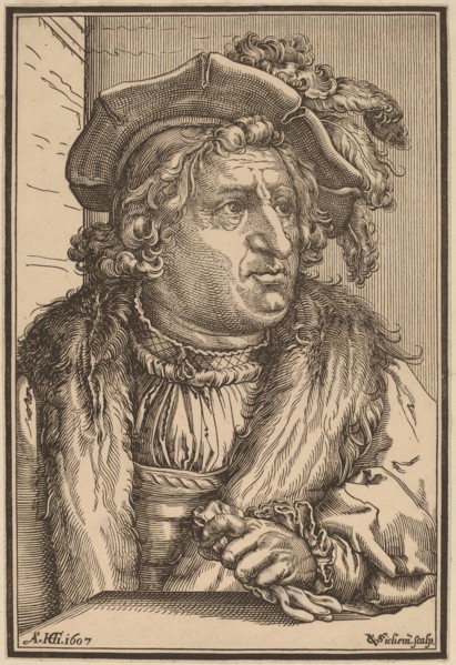 Man with a Plumed Cap, after 1607. Creator: Christoffel van Sichem I.