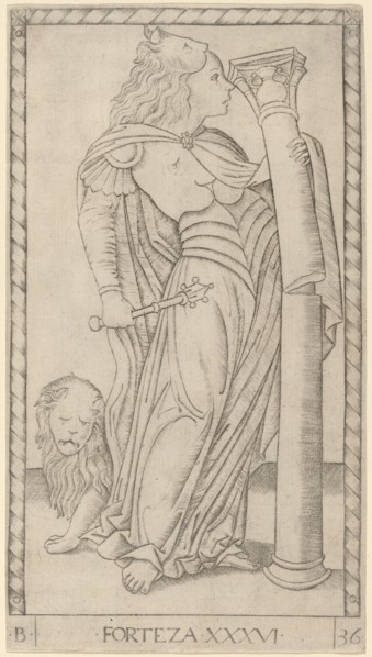 Forteza (Fortitude), c. 1465. Creator: Master of the E-Series Tarocchi.