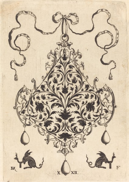 Large Pendant, Ornamental Foliage Design, 1596. Creator: Daniel Mignot.
