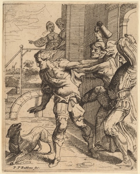 The Prodigal Son Driven from the Tavern. Creator: Theodoor van Thulden.