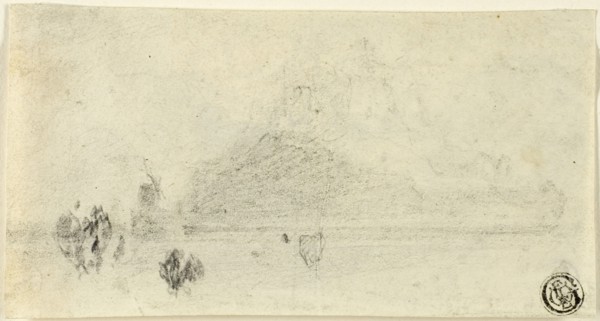 Sketch of Mont Saint Michel (recto), c. 1818. Creator: John Sell Cotman.
