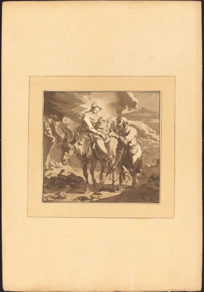 The Flight into Egypt, published 1782. Creator: Johann Gottlieb Prestel.