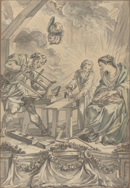 The Holy Family in the Carpenter's Shop, c. 1755. Creator: Charles Eisen.