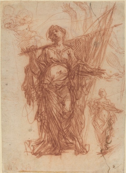 Female Saint Carrying a Banner [recto]. Creator: Baldassare Franceschini.