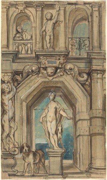 Design for a Wall Decoration [recto], 1640/1645. Creator: Jacob Jordaens.