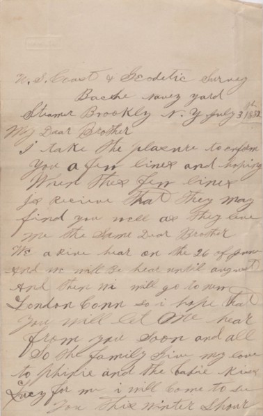 Letter from an African-American man (Van Smith), 1883.  Creator: Unknown.