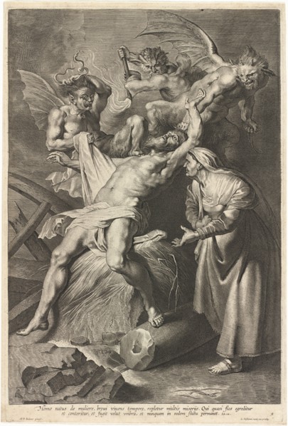 Job Tormented by Demons and Abused by His Wife. Creator: Lucas Vorsterman.
