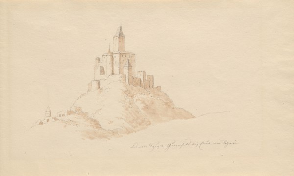 Das alte Schloss Gutenfeis bei Caub am Rhein. Creator: Julius von Leypold.