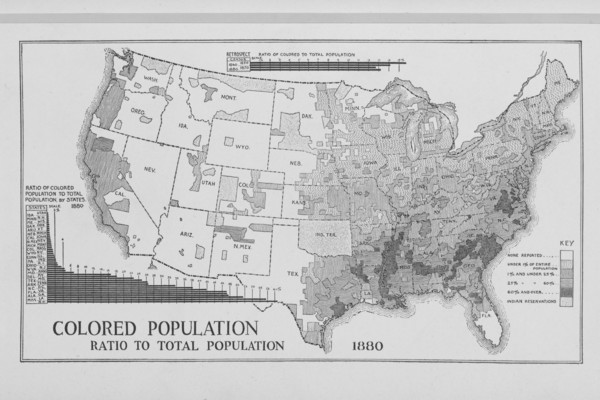 Colored population ratio to total population 1880, 1897. Creator: Unknown.