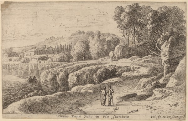 Vineyard of Pope Julius on the Via Flaminia. Creator: Herman van Swanevelt.