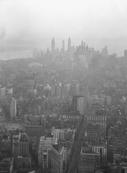New York City views, skyline, between 1931 and 1938. Creator: Arnold Genthe.