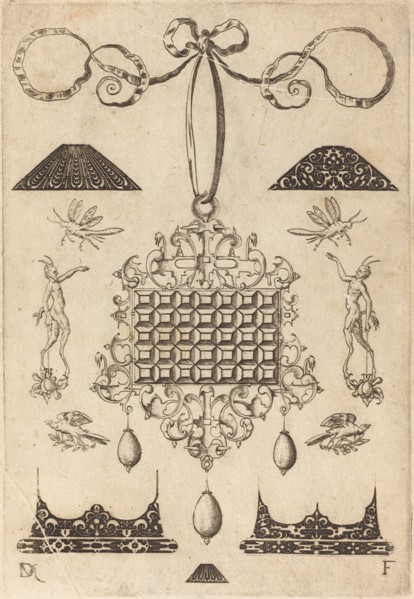Large Pendant with Square with 35 Flat Stones, 1593. Creator: Daniel Mignot.