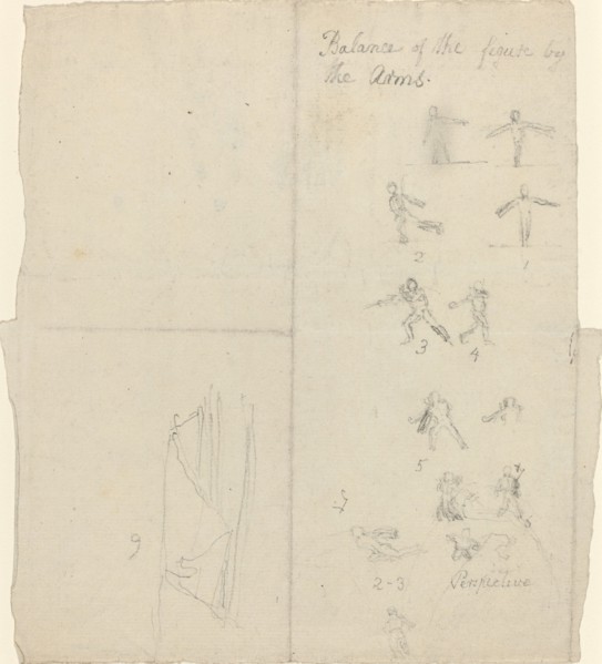 Figures Illustrating Balance and Perspective [recto]. Creator: John Flaxman.