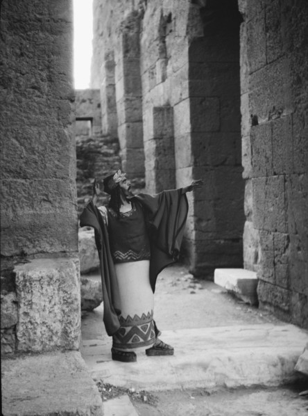 Kanellos dance group at ancient sites in Greece, 1929 Creator: Arnold Genthe.