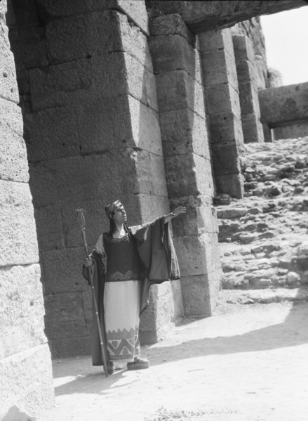 Kanellos dance group at ancient sites in Greece, 1929 Creator: Arnold Genthe.