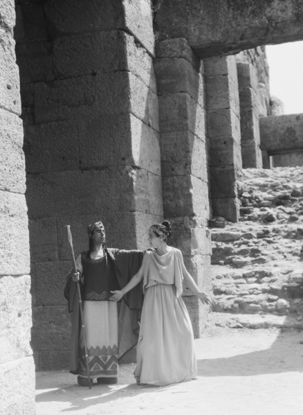 Kanellos dance group at ancient sites in Greece, 1929 Creator: Arnold Genthe.