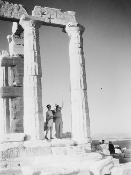 Kanellos dance group at ancient sites in Greece, 1929 Creator: Arnold Genthe.