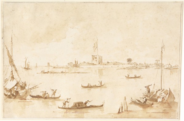 The Fortress of San Andrea from the Lagoon, 1780s. Creator: Francesco Guardi.