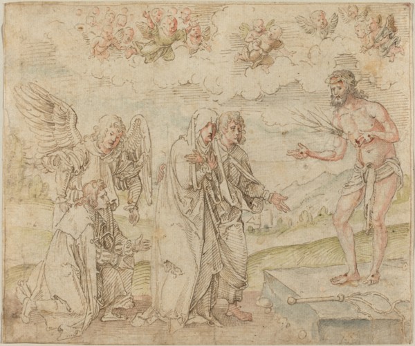 Mary and John before the Man of Sorrows, c. 1514. Creator: Hans von Kulmbach.