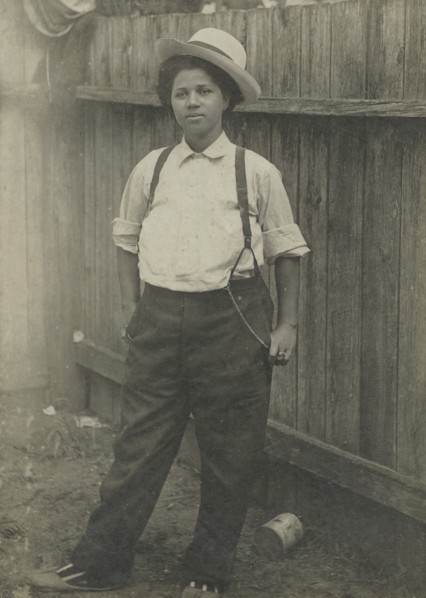 Woman dressed in men's clothing, c1890. Creators: G. Walter Roberts, Unknown.