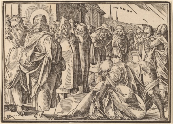 The Paralytic Healed by Christ Picks up His Pallet. Creator: Christoph Maurer.