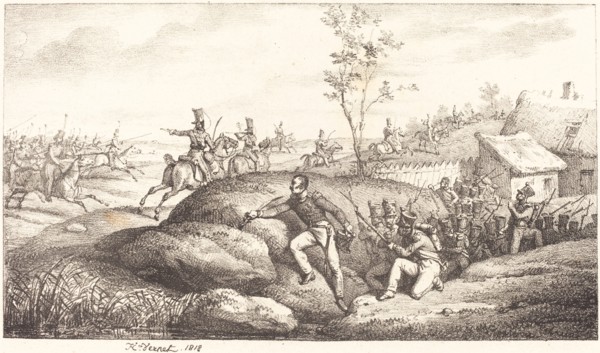 Infantry Ambush against the Cossacks, 1818. Creator: Emile Jean-Horace Vernet.