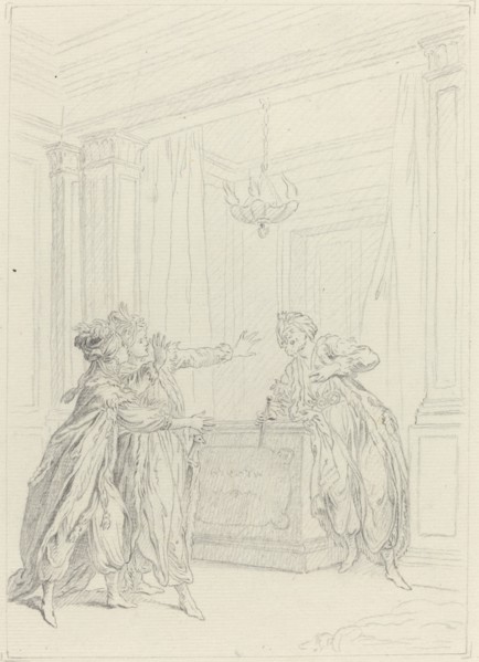 Calmine, quel objet vient Effrayer ma vue?. Creator: Hubert Francois Gravelot.