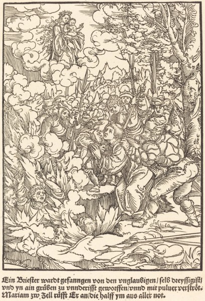Ein Briester wardt gefanngen ..., c. 1503. Creator: Master of the Legend Scenes.