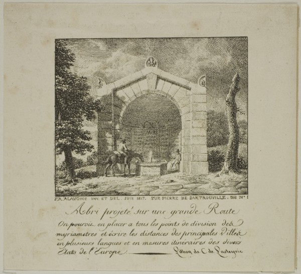 Project for a Shelter Along a Highway, June 1817. Creator: Jean-Antoine Alavoine.