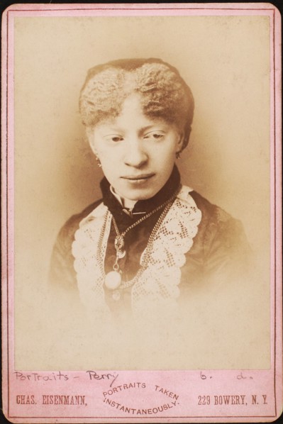 Miss Perry, colored albina, Barnum Show, c1880-c1889. Creator: Charles Eisenmann.