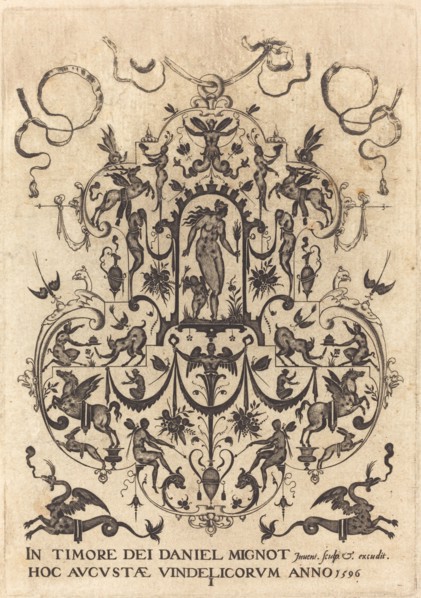 Title Page: Large Pendant, Venus and Amor at Centre, 1596. Creator: Daniel Mignot.