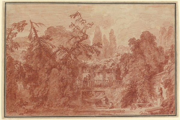 Terrace and Garden of an Italian Villa, 1762/1763. Creator: Jean-Honore Fragonard.