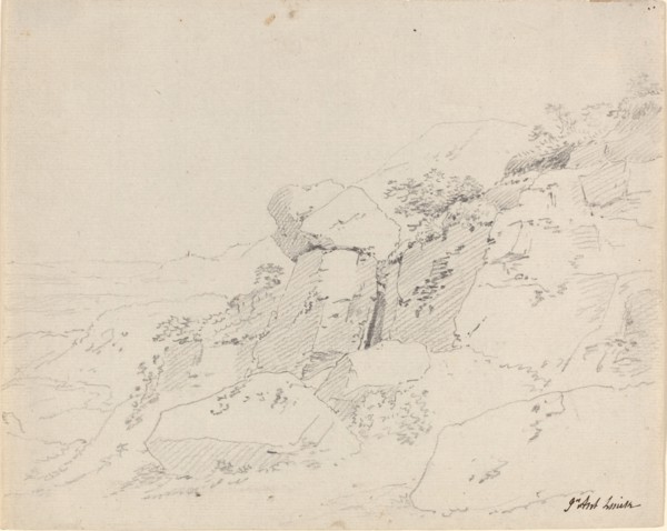 Glacial Boulders at the Edge of a Mountain, 1800/1810. Creator: Jean-Antoine Linck.