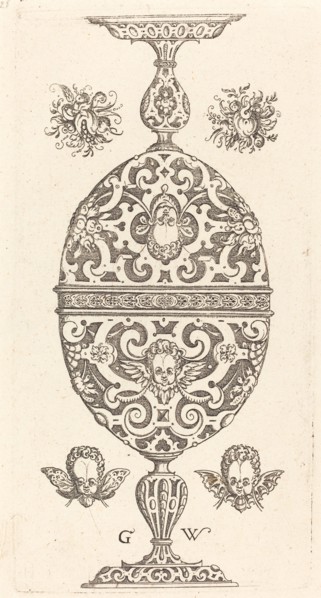 Two small goblets superimposed in reverse, published 1579. Creator: Georg Wechter I.
