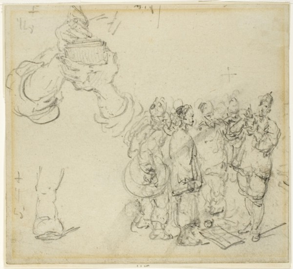 Sheet of Studies: Hands and Group of Oriental Figures, n.d. Creator: George Chinnery.