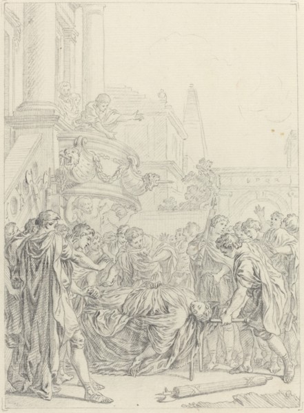 Du plus grand des Romains voilà ce qui vous reste. Creator: Hubert Francois Gravelot.