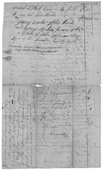 Aprais [Appraisal]; Bill of the Estate of John Epperson, 1817-10-12. Creator: Unknown.