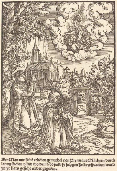 Ein Man mit seine eelicheu gemachel ..., c. 1503. Creator: Master of the Legend Scenes.